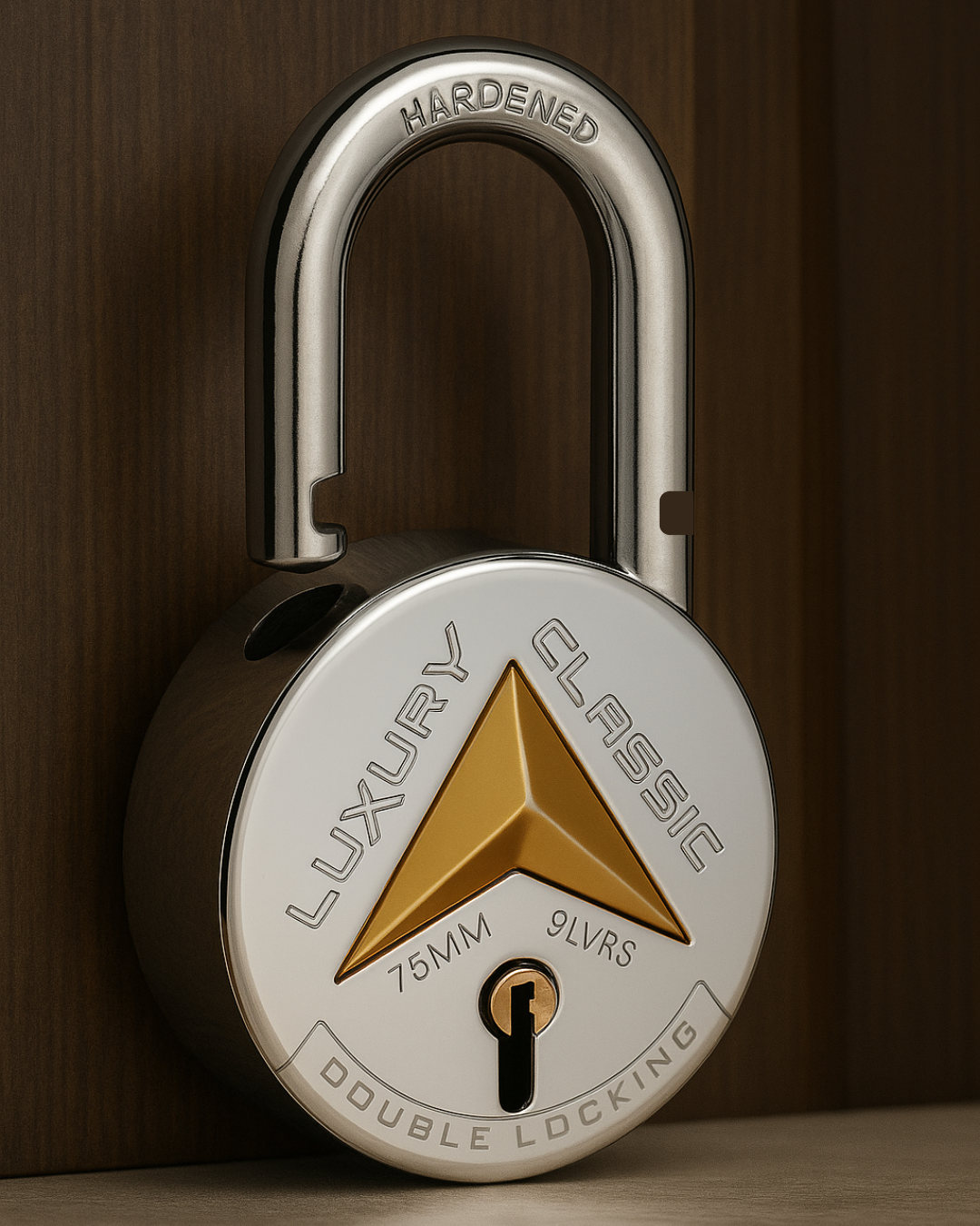LUXURY CLASSIC | Hardened Shackle | 10 Levers | Double Locking | Padlock (Pack of 2)...