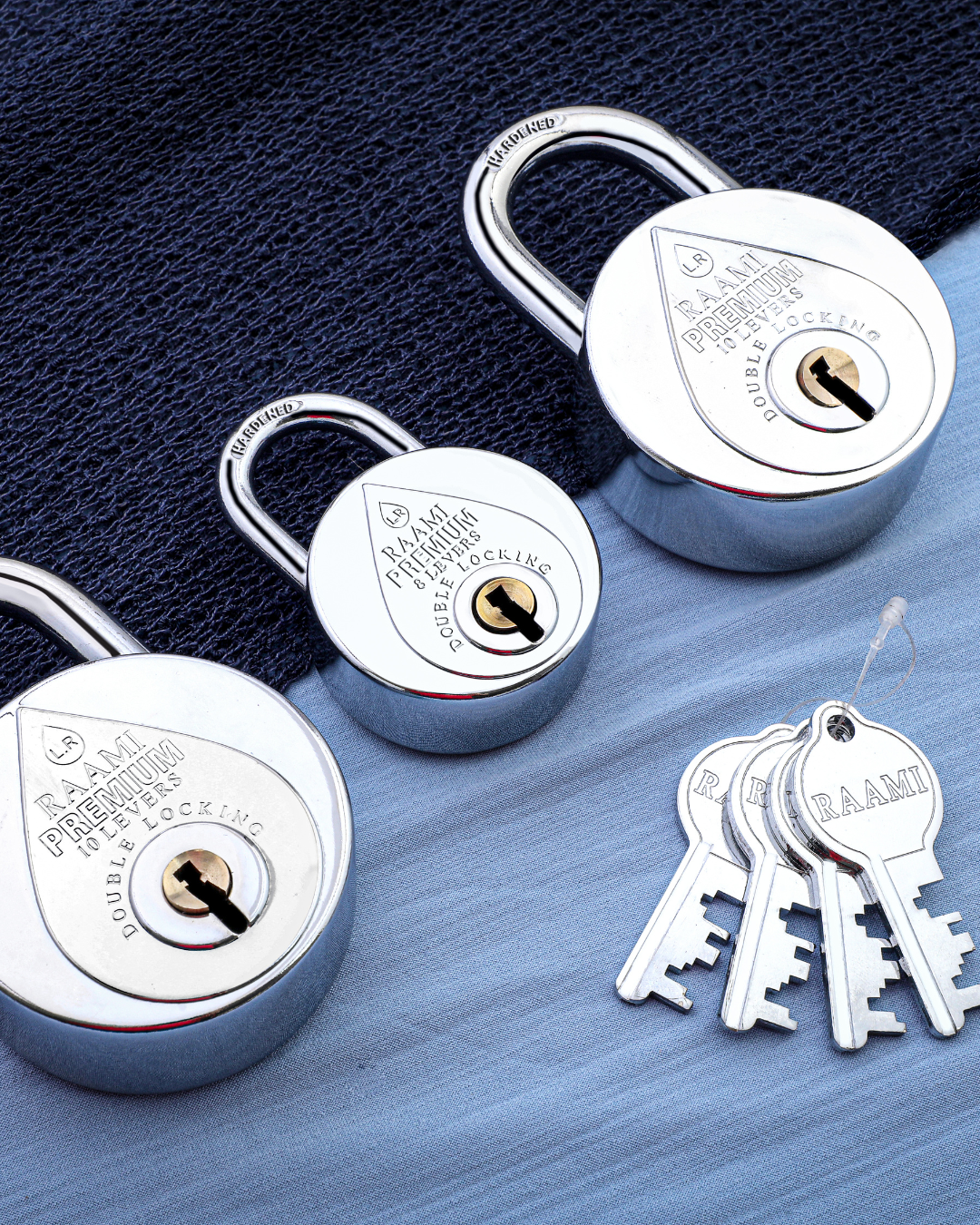 LR RAAMI® PREMIUM | Hardened Shackle | 10-8 Steel-Levers | Padlock