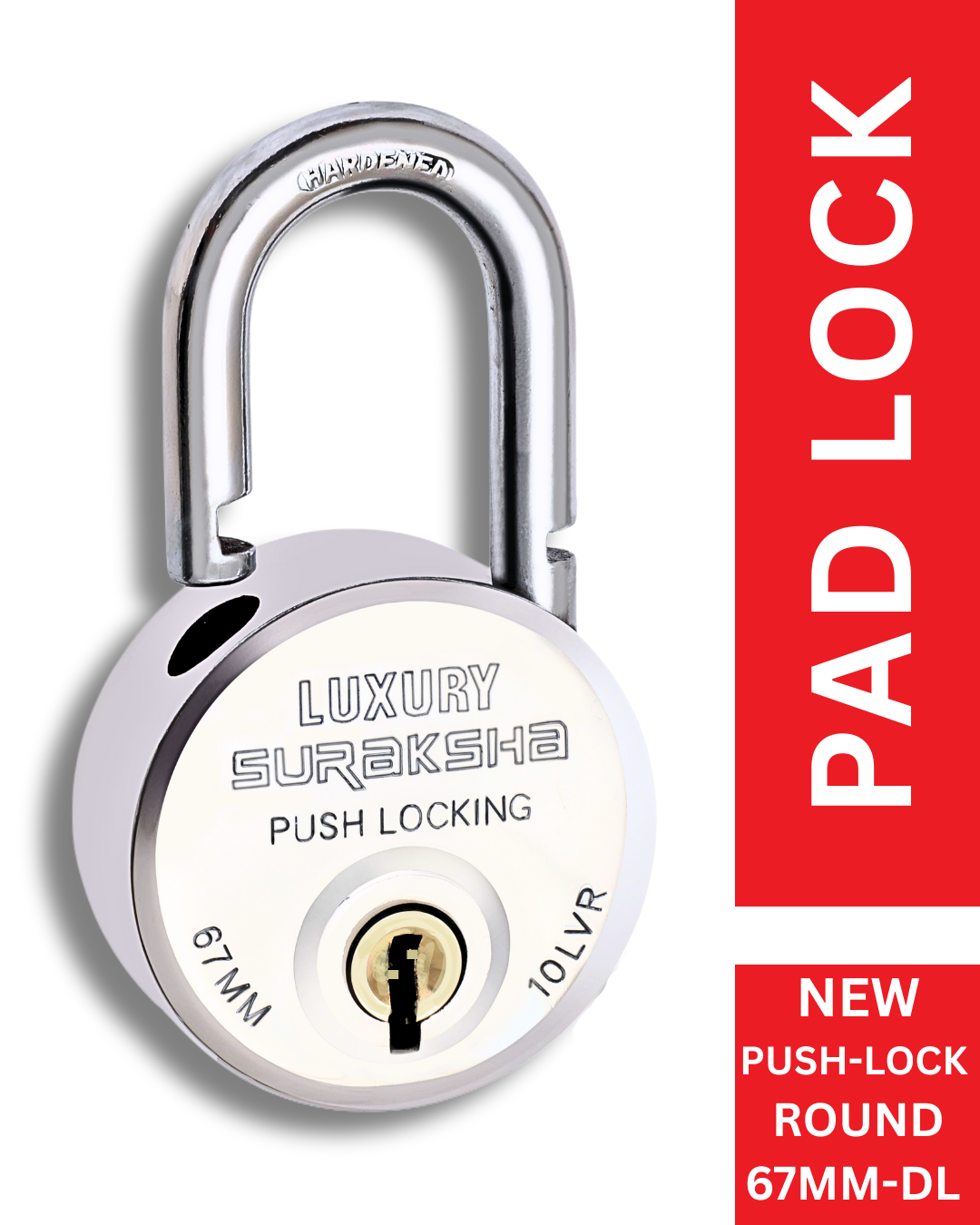 LUXURY SURAKSHA | AUTO-LOCK | 10 Steel Levers | Padlock (Pack of....