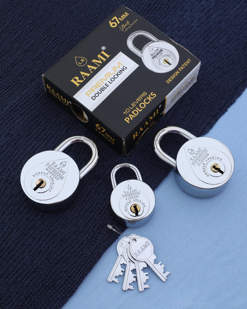 LR RAAMI® PREMIUM | Hardened Shackle | 10-8 Steel-Levers | Padlock