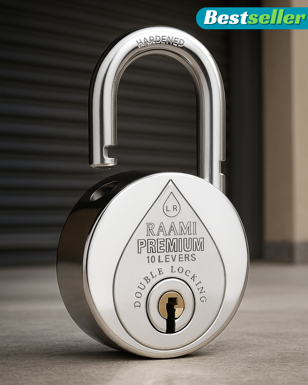 LR RAAMI® PREMIUM | Hardened Shackle | 10-8 Steel-Levers | Padlock