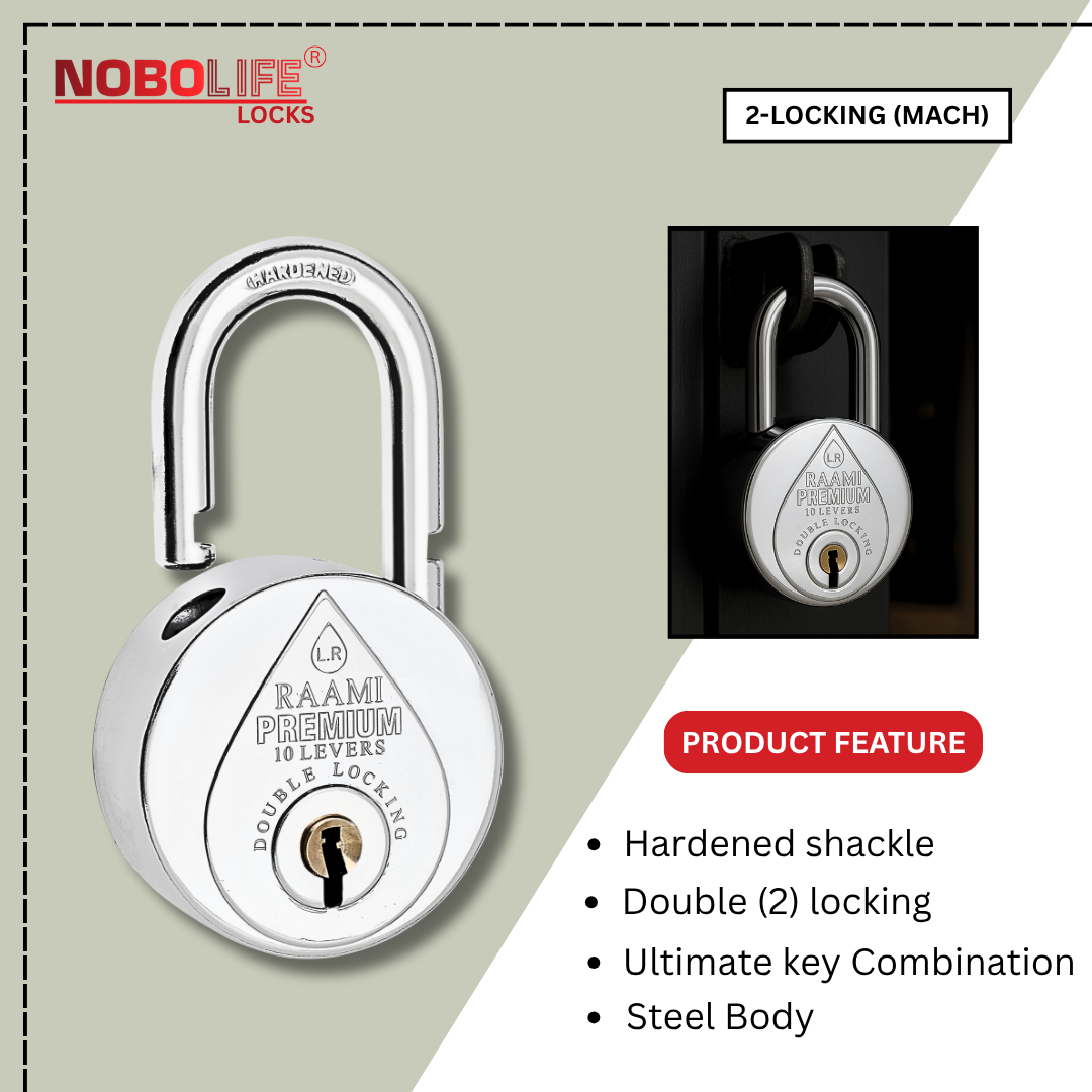 LR RAAMI® PREMIUM | Hardened Shackle | 10-8 Steel-Levers | Padlock