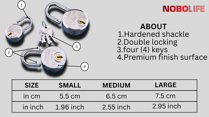 LUXURY POWER | Heavy-Duty | 10 Steel-levers | Padlock (Packs of...