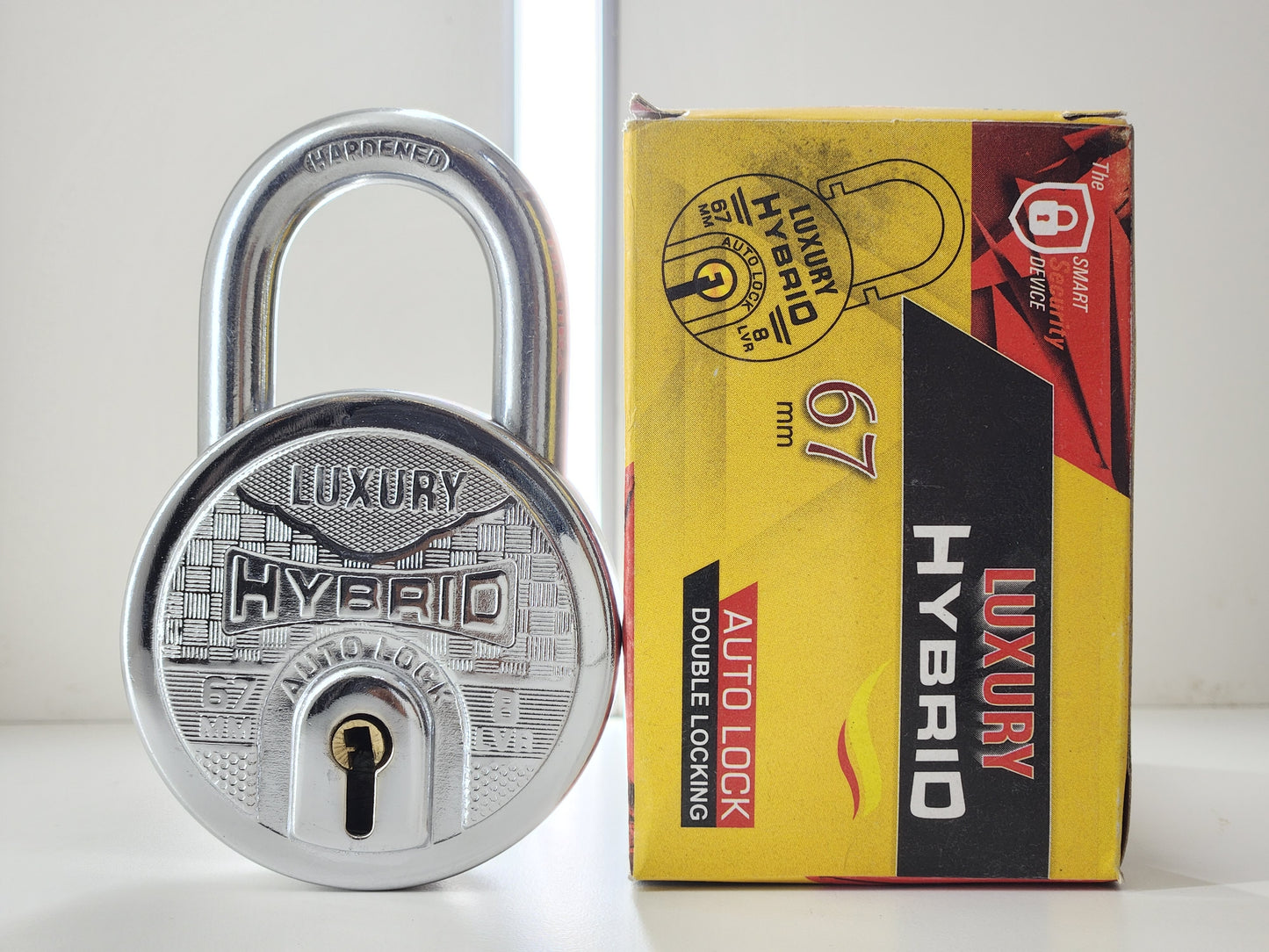 Luxury Hybrid | Push-Lock | 8-Steel Lever | 8-Keys | Padlock (Pack of 2)..