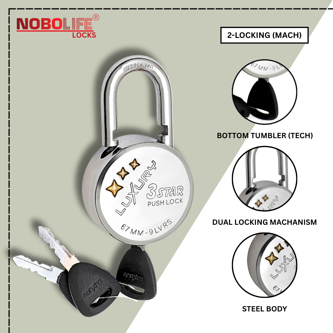 LUXURY 3 STAR | Auto-lock | 9 Steel Levers | Padlock (Packs)...
