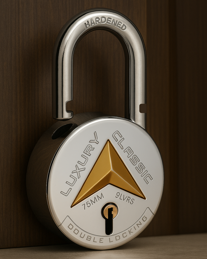 LUXURY CLASSIC | Hardened Shackle | 10 Levers | Double Locking | Padlock (Pack of 2)...