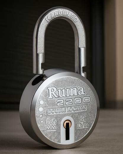 RUMA 2200 | 8 Levers | Hardened Shackle | Double Locking | Padlock (Pack of 2)