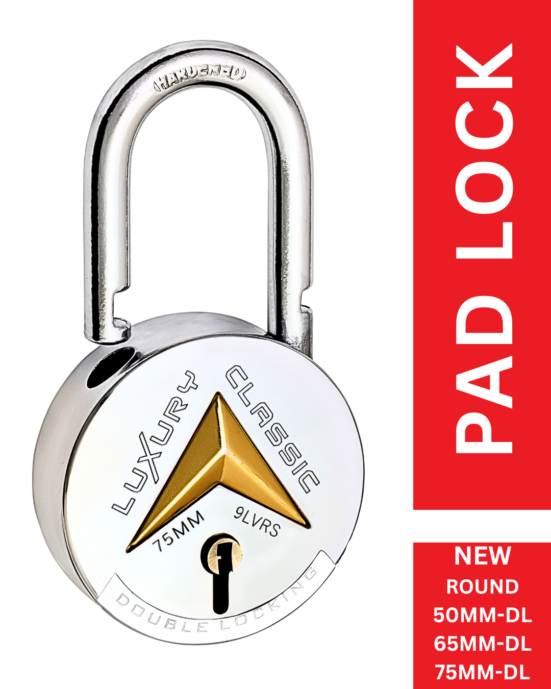 LUXURY CLASSIC | Hardened Shackle | 10 Levers | Double Locking | Padlock (Pack of 2)...
