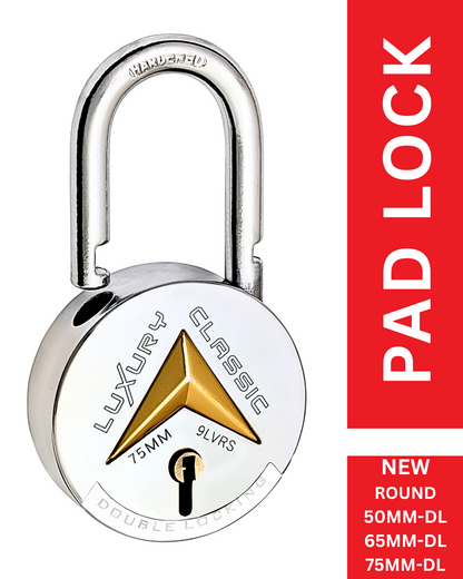 LUXURY CLASSIC | Hardened Shackle | 10 Levers | Double Locking | Padlock (Pack of 2)...