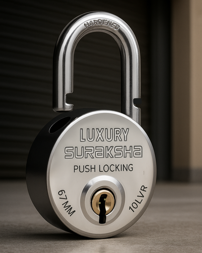 LUXURY SURAKSHA | AUTO-LOCK | 10 Steel Levers | Padlock (Pack of....