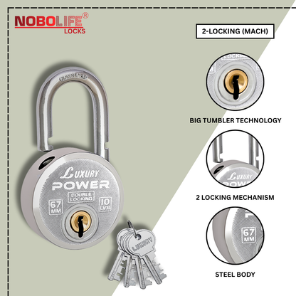 LUXURY POWER | Heavy-Duty | 10 Steel-levers | Padlock (Packs of...