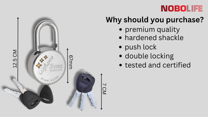 LUXURY 3 STAR | Auto-lock | 9 Steel Levers | Padlock (Packs)...