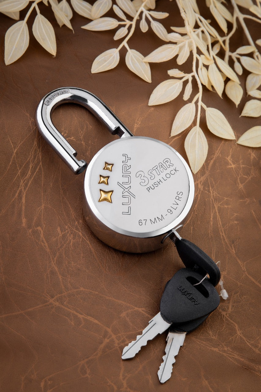 LUXURY 3 STAR | Auto-lock | 9 Steel Levers | Padlock (Packs)...