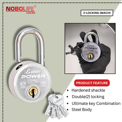LUXURY POWER | Heavy-Duty | 10 Steel-levers | Padlock (Packs of...
