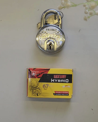 Luxury Hybrid | Push-Lock | 8-Steel Lever | 8-Keys | Padlock (Pack of 2)..
