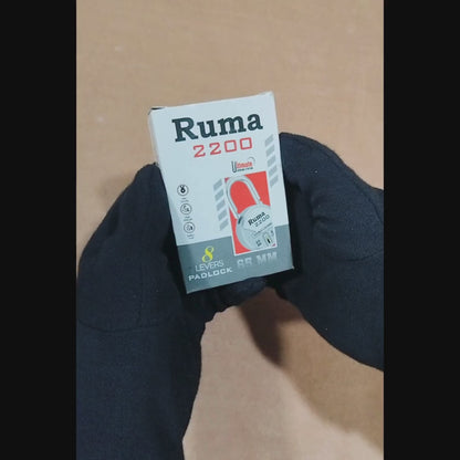 RUMA 2200 | 8 Levers | Hardened Shackle | Double Locking | Padlock (Pack of 2)