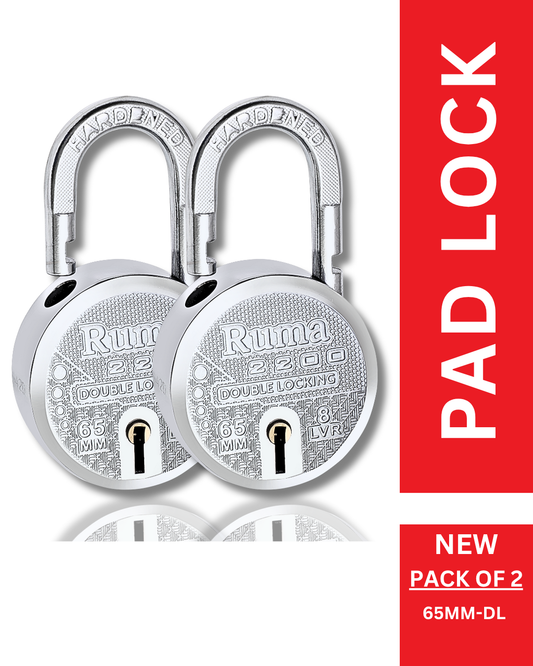 RUMA 2200 | 8 Levers | Hardened Shackle | Double Locking | Padlock (Pack of 2)